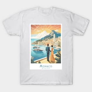 Monaco Vintage Art Deco Travel Poster T-Shirt